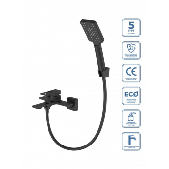 Смеситель для ванны и душа BELBAGNO LUCE LUC-VASM LUC-VASM-NERO чёрный Смеситель для ванны и душа BELBAGNO LUCE LUC-VASM LUC-VASM-NERO чёрный